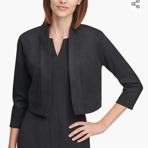 Calvin Klein Women's Three Quarter Sleeved Suede Shrug XL